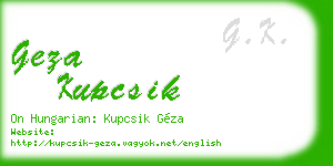 geza kupcsik business card